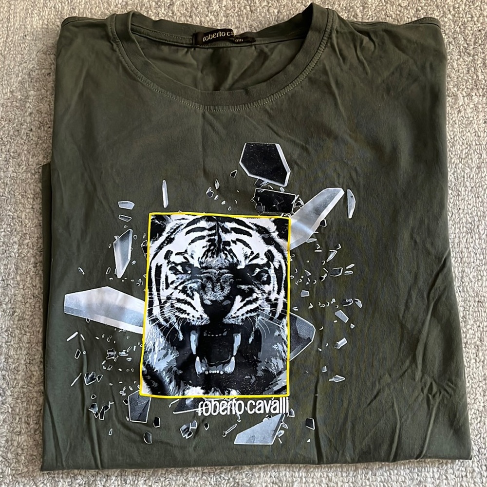 Roberto Cavalli graphic cotton T shirt